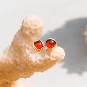 Galaxy Fire Opal Stud in 14ct. Gold