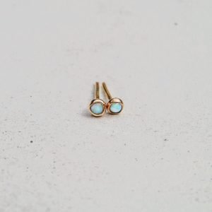 Galaxy Opal Stud in 14ct. Gold