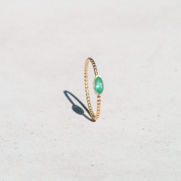 Joy Ring in 14ct. yellow gold with an emerald