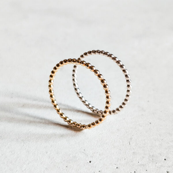 Droplet Ring in 14k yellow gold and Sterling silver