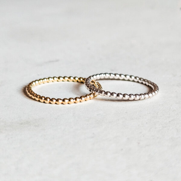 Droplet Ring in 14k yellow gold and Sterling silver