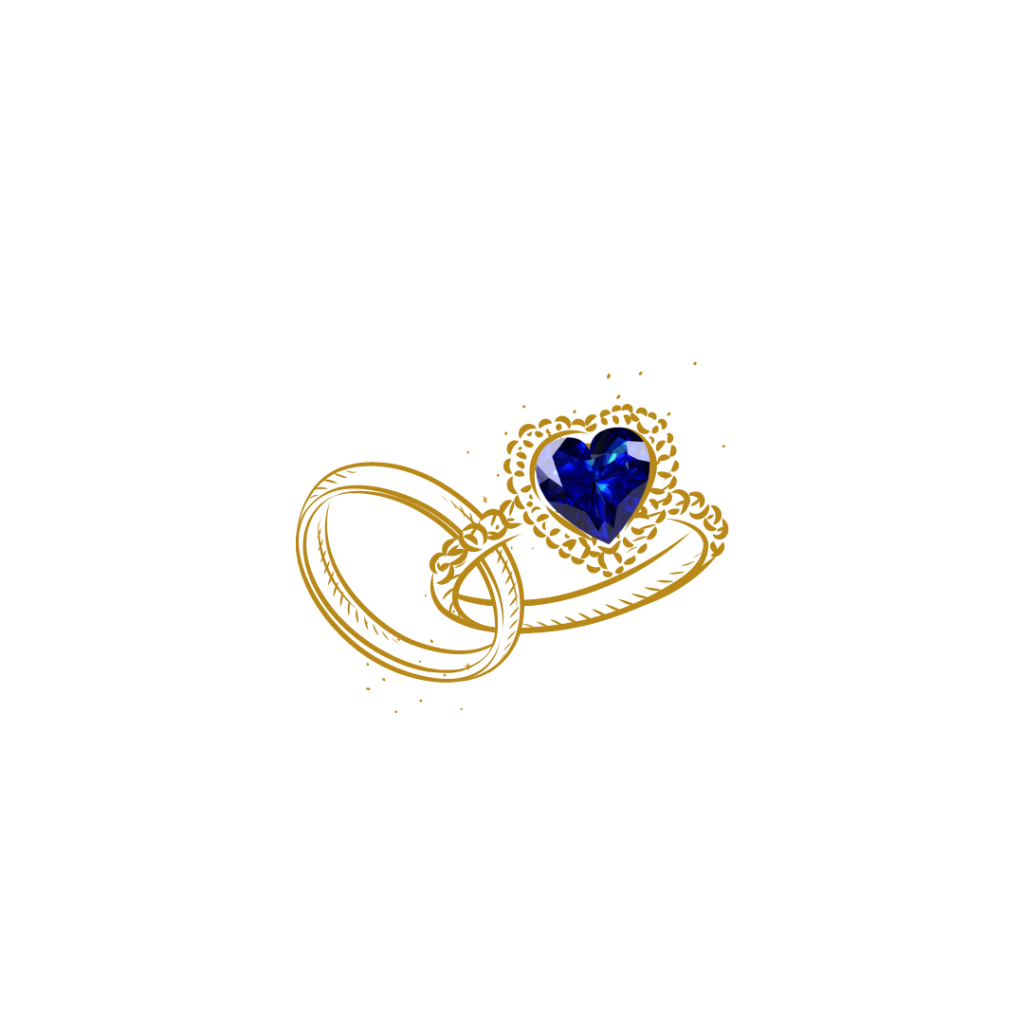 Rings with sapphire heart