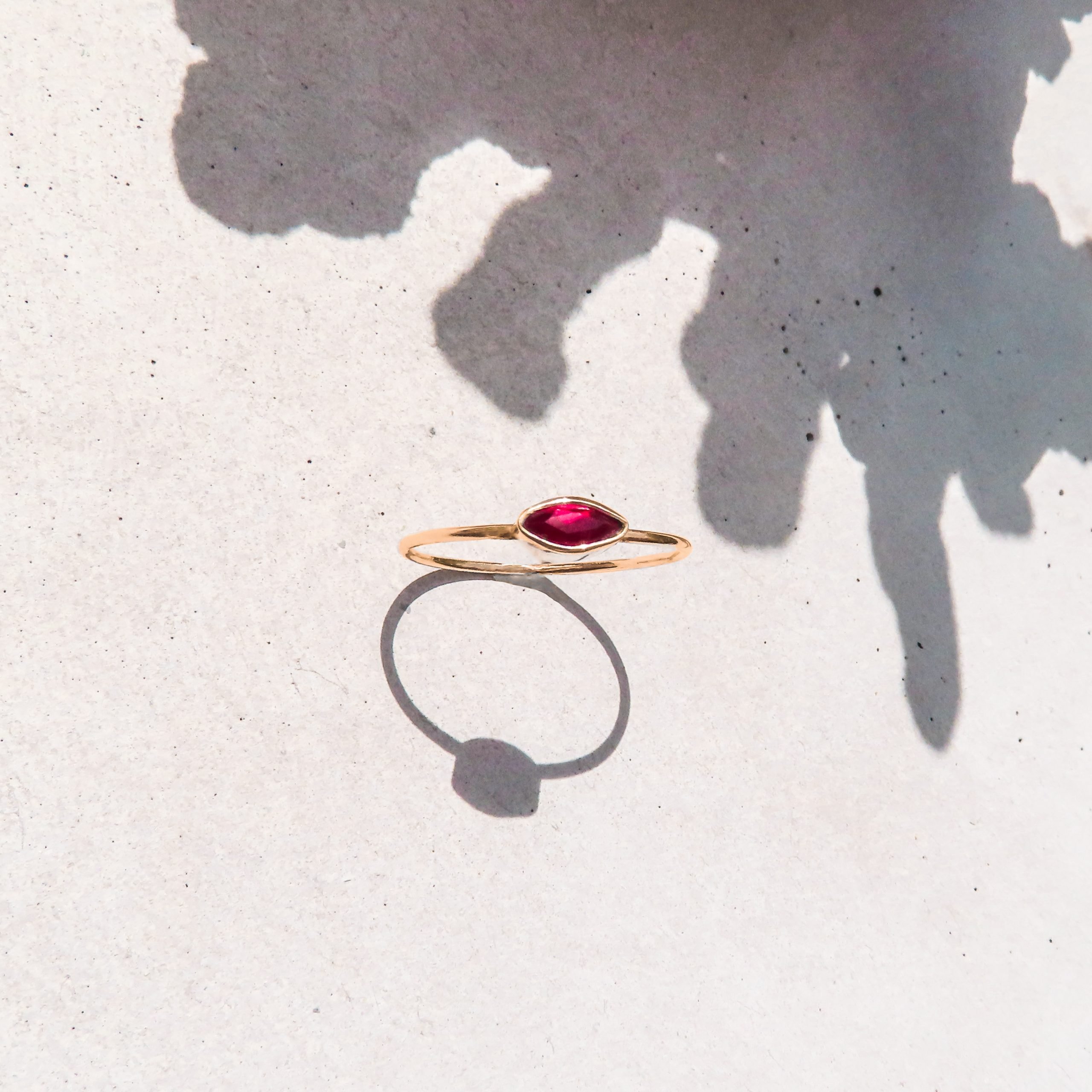 The Bold Joy Ring in 14 ct. Gold with a Ruby