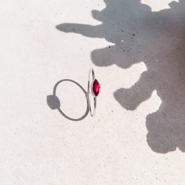 The Bold Joy Ring in Sterling Silver with a Ruby