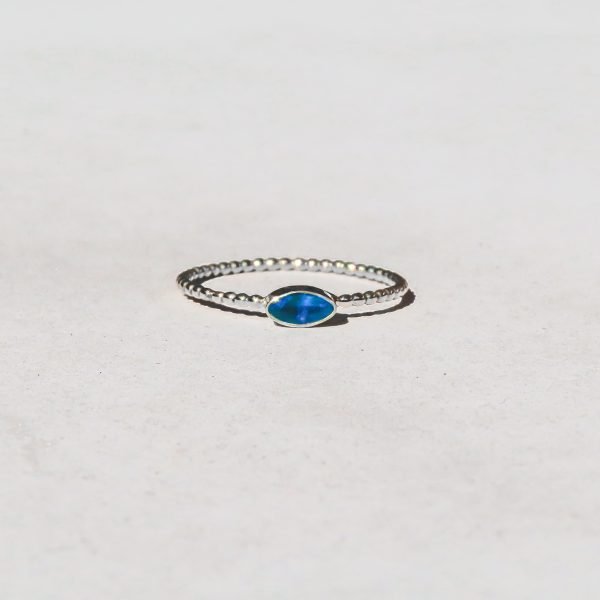 Joy Ring in sterling silver with a sapphire