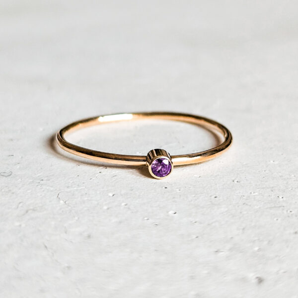 Birthstone Ring February - Amethyst in 14k gold
