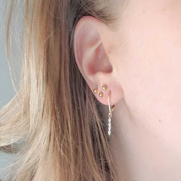 La Mer Pearl Earring in 14-karaats geelgoud