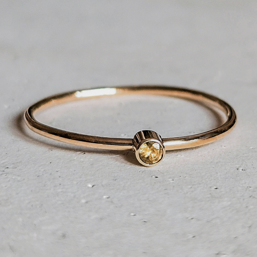 Birthstone ring November citrien - Geboortesteen november