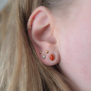 La Mer Coral Bold Stud in 14 ct. gold
